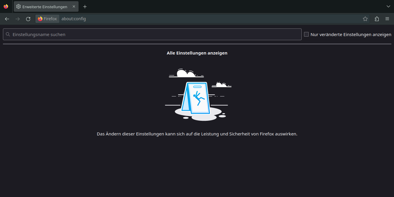 about:config - Erweiterte Einstellungen